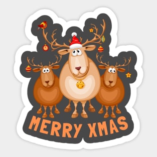 Funny Reindeer Xmas Apparel Sticker